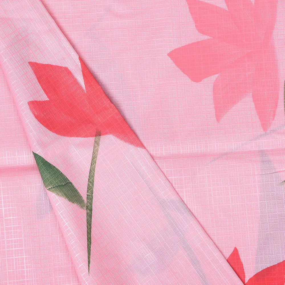 Kuber Industries Shower Curtain | 7 Feet | Bathroom Shower Curtain | AC Curtains | PVC Waterproof Window Curtain | Curtains for Bathtub | 8 Rings Curtain | Painting | Pink